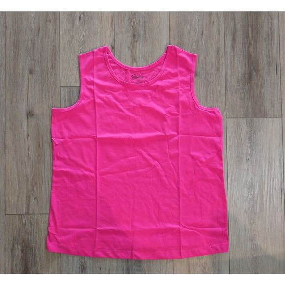 Easy Essentials Women's Sleeveless 100% Cotton Shirt Light Pink XL - Picture 1 of 3